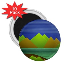 Landscape  Illustration 2.25  Button Magnet (10 pack)