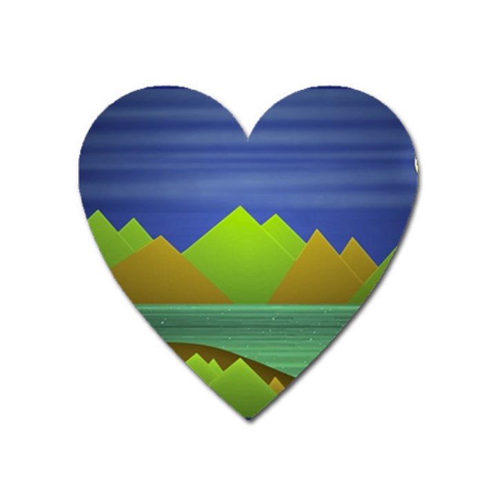 Landscape  Illustration Magnet (Heart)