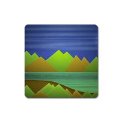 Landscape  Illustration Magnet (square) by dflcprints