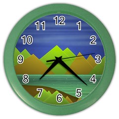 Landscape  Illustration Wall Clock (color) by dflcprints