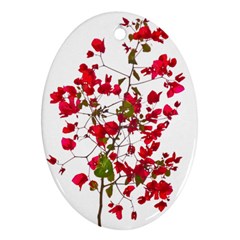 Red Petals Oval Ornament