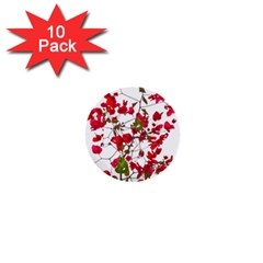 Red Petals 1  Mini Button (10 Pack) by dflcprints