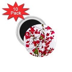 Red Petals 1 75  Button Magnet (10 Pack) by dflcprints