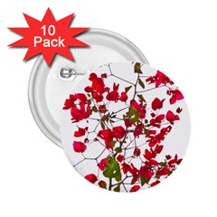 Red Petals 2 25  Button (10 Pack)