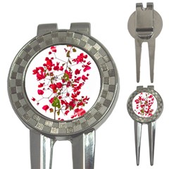 Red Petals Golf Pitchfork & Ball Marker by dflcprints