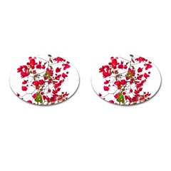 Red Petals Cufflinks (oval) by dflcprints