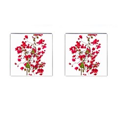 Red Petals Cufflinks (square) by dflcprints