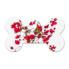 Red Petals Dog Tag Bone (two Sided)