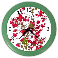 Red Petals Wall Clock (color)