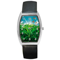 Nature Day Tonneau Leather Watch