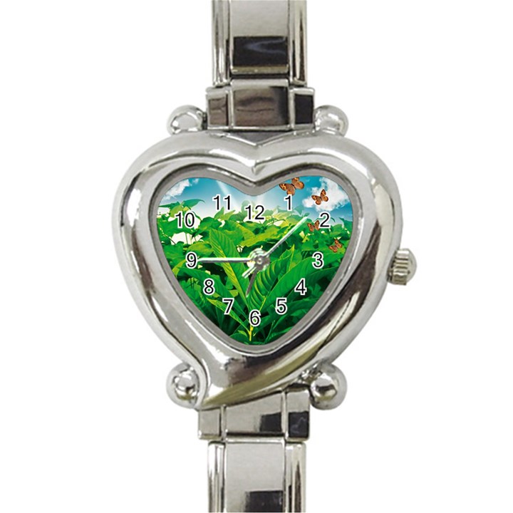 Nature Day Heart Italian Charm Watch 