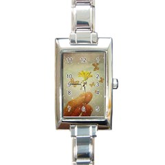 Butterflies Charmer Rectangular Italian Charm Watch by dflcprints