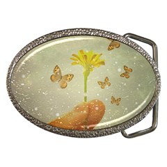 Butterflies Charmer Belt Buckle (oval)