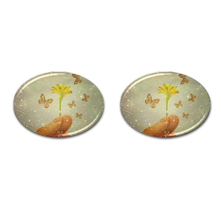 Butterflies Charmer Cufflinks (Oval)