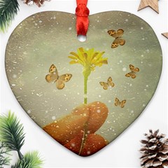 Butterflies Charmer Heart Ornament (two Sides)