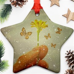 Butterflies Charmer Star Ornament (two Sides) by dflcprints