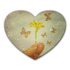 Butterflies Charmer Mouse Pad (heart) by dflcprints