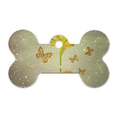 Butterflies Charmer Dog Tag Bone (one Sided)