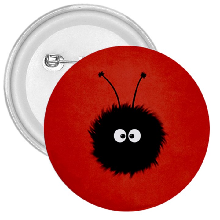 Red Cute Dazzled Bug 3  Button