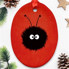 Red Cute Dazzled Bug Oval Ornament by CreaturesStore