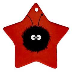 Red Cute Dazzled Bug Star Ornament