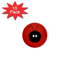 Red Cute Dazzled Bug 1  Mini Button (10 Pack)