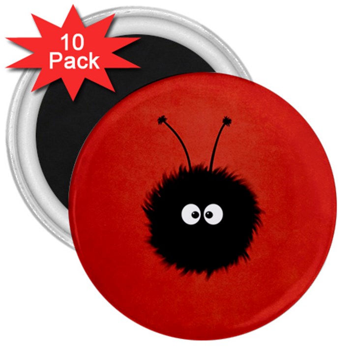 Red Cute Dazzled Bug 3  Button Magnet (10 pack)