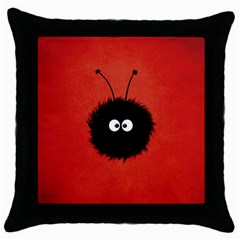 Red Cute Dazzled Bug Black Throw Pillow Case