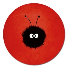 Red Cute Dazzled Bug Magnet 5  (round)