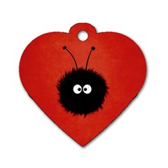 Red Cute Dazzled Bug Dog Tag Heart (one Sided) 