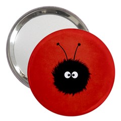 Red Cute Dazzled Bug 3  Handbag Mirror by CreaturesStore