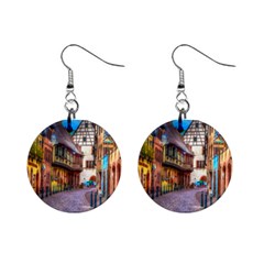 Alsace France Mini Button Earrings