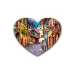 Alsace France Drink Coasters 4 Pack (heart) 