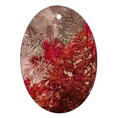 Decorative Flowers Collage Oval Ornament