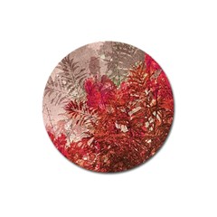 Decorative Flowers Collage Magnet 3  (round) by dflcprints