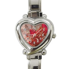 Decorative Flowers Collage Heart Italian Charm Watch 