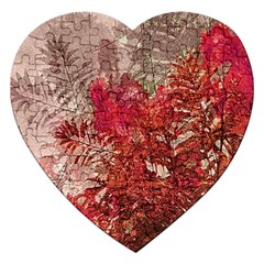 Decorative Flowers Collage Jigsaw Puzzle (heart)