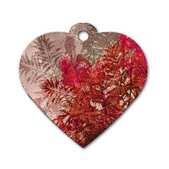 Decorative Flowers Collage Dog Tag Heart (one Sided) 