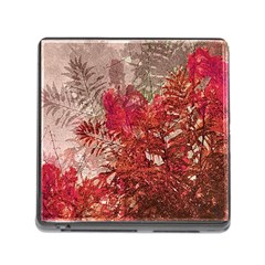 Decorative Flowers Collage Memory Card Reader With Storage (square) by dflcprints