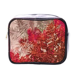 Decorative Flowers Collage Mini Travel Toiletry Bag (one Side) by dflcprints