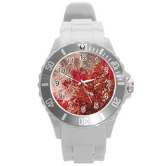 Decorative Flowers Collage Plastic Sport Watch (large) by dflcprints