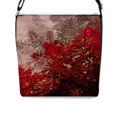 Decorative Flowers Collage Flap Closure Messenger Bag (large) by dflcprints