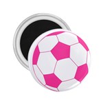 Soccer Ball Pink 2.25  Button Magnet Front