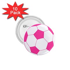 Soccer Ball Pink 1 75  Button (10 Pack) by Designsbyalex