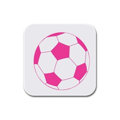 Soccer Ball Pink Drink Coasters 4 Pack (square)