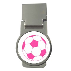 Soccer Ball Pink Money Clip (round) by Designsbyalex