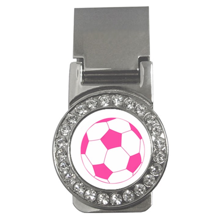 Soccer Ball Pink Money Clip (CZ)