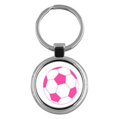 Soccer Ball Pink Key Chain (round)