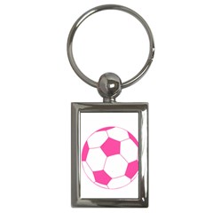 Soccer Ball Pink Key Chain (rectangle)