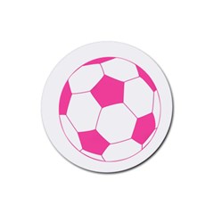 Soccer Ball Pink Drink Coaster (round) by Designsbyalex